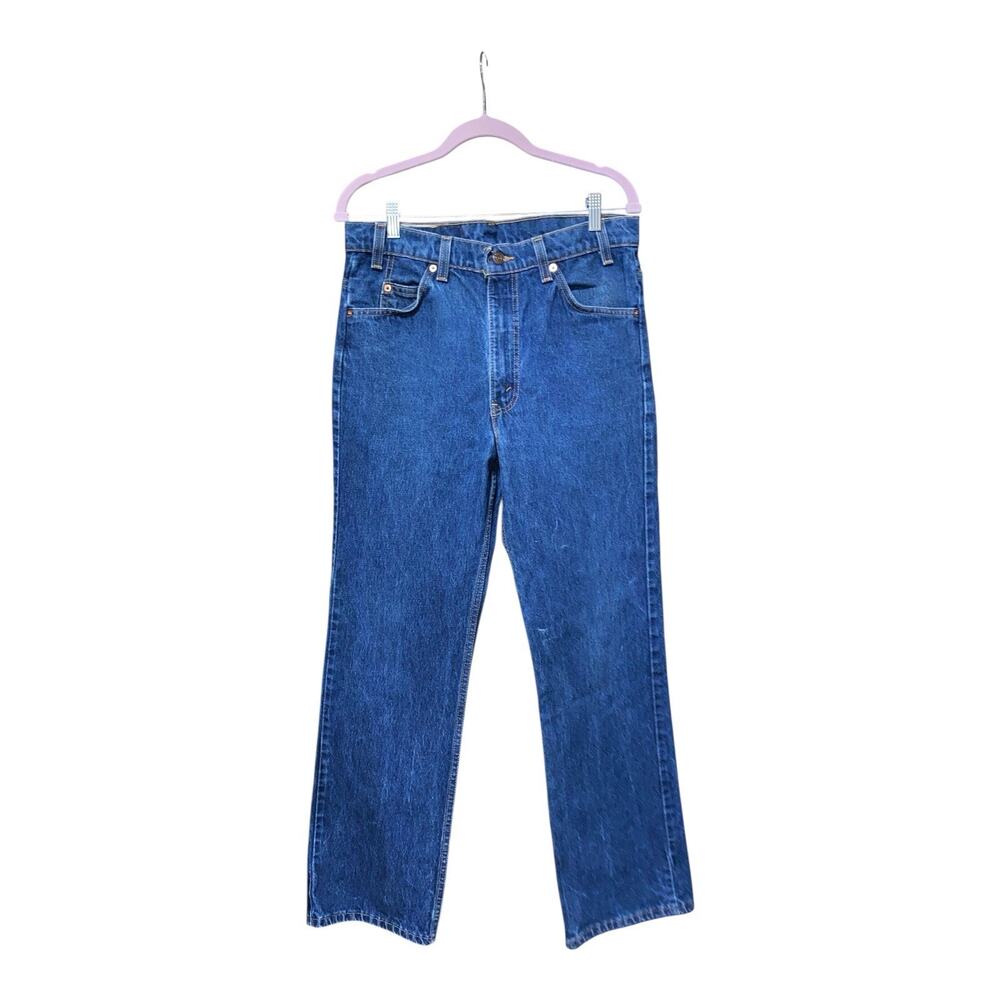 1970s Vtg Levi’s 517 orange tab boot cut jeans Talon Zipper W34 Rise 12 L30 USA‎
